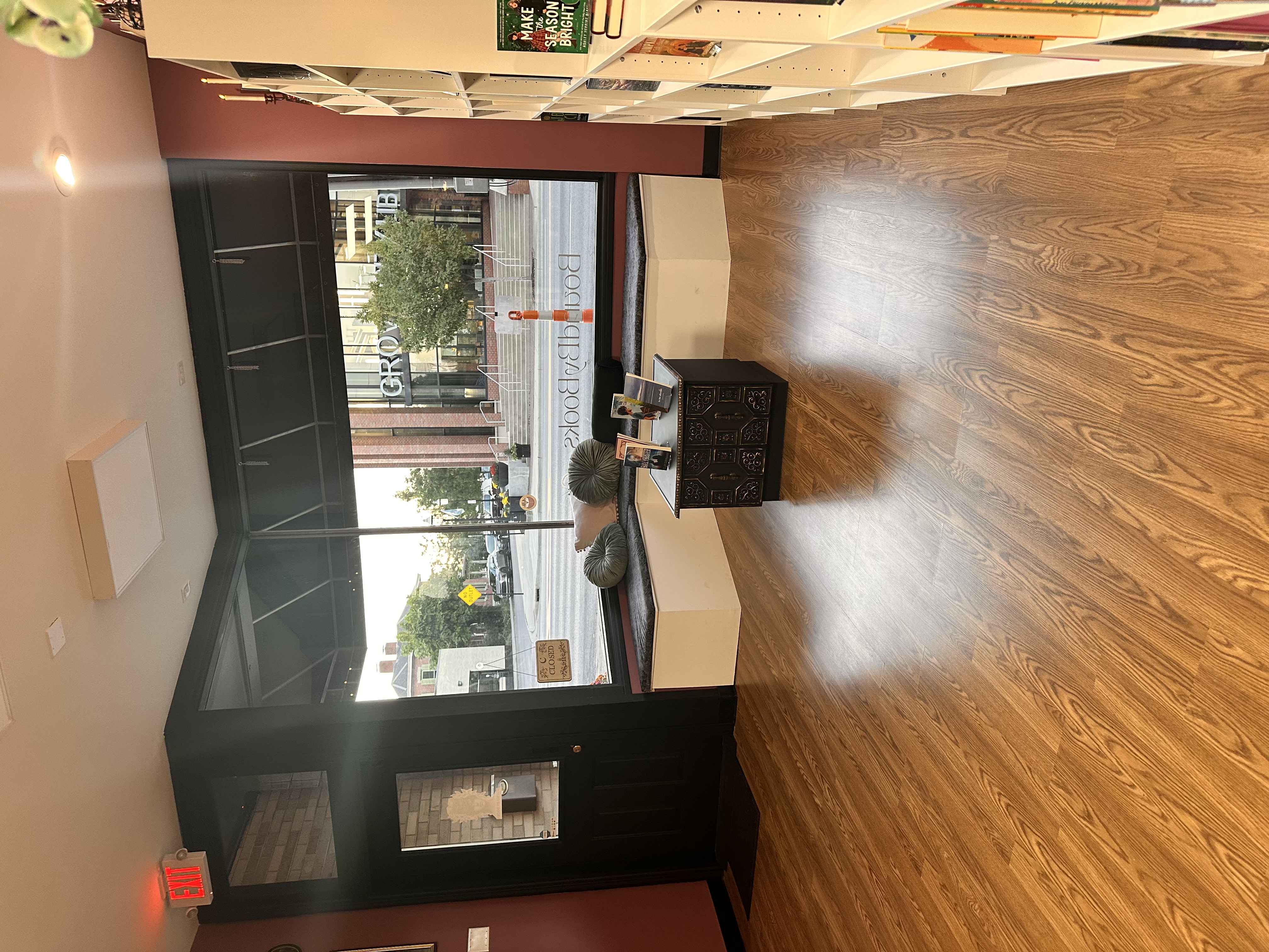 Inside Bound by Books independent bookstore — shelves and seating in Grove City, Ohio